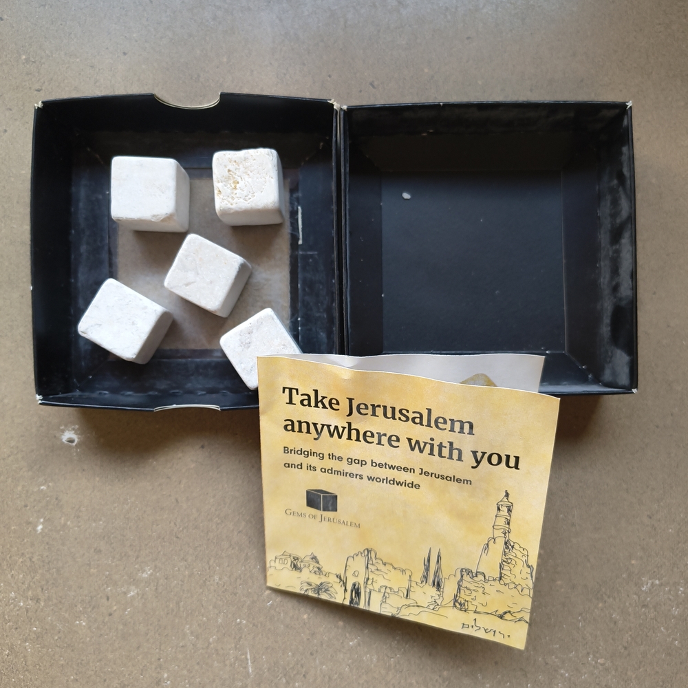 Artza White Stone Cubes Set From Jerusalem